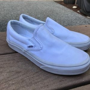 White Slip-on Vans